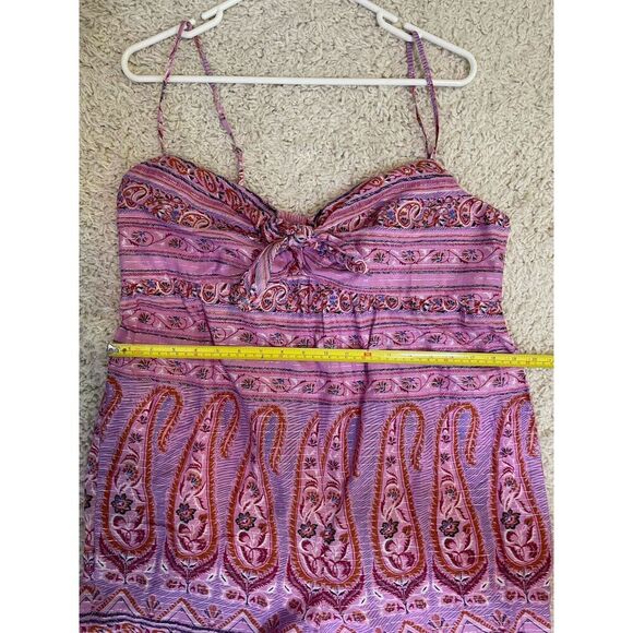 J. Crew Point Sur Size 14 Jumpsuit Romper Wide Leg Crop Pink Paisley Cotton - Picture 14 of 16